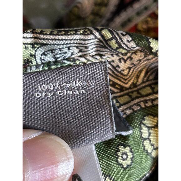 Ann Taylor Silk Paisley Blouse | Size 8 | Multicolor Long Sleeve Shirt - Picture 10 of 10